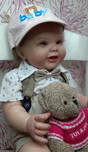 Laden Sie das Bild in den Galerie-Viewer, 24" beschwerter Stoffkörper, Reborn-Babypuppe für Kleinkinder, Neugeborene, Jungen, sichtbare Venen und Kapillaren