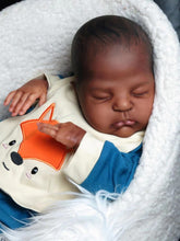 Cargar imagen en el visor de la galería, 20 Inch Black African American Realistic Newborn Baby Dolls Biracial Real Life Reborn Toddler Sleeping Adorable Baby Doll Girl Birthday Xmas Gift