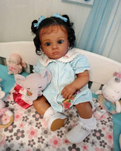 Load image into Gallery viewer, 23 Inch Biracial Reborn Toddler Handmade Reborn Babies Black African American Newborn Baby Doll Girl