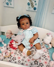Load image into Gallery viewer, 23 Inch Biracial Reborn Toddler Handmade Reborn Babies Black African American Newborn Baby Doll Girl