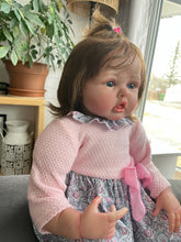 Load image into Gallery viewer, 24 Inch Handmade Finished Real Life Reborn Toddler Dolls Silicone Newborn Reborn Baby Doll Girl Weighted Cloth Body