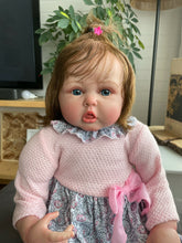 Load image into Gallery viewer, 24 Inch Handmade Finished Real Life Reborn Toddler Dolls Silicone Newborn Reborn Baby Doll Girl Weighted Cloth Body