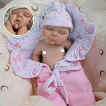 Load image into Gallery viewer, PINKY REBORN Peaches | 12-Inch Solid Silicone Reborn Baby Girl Doll | Ultra-Realistic Sleeping Newborn with Pink Swaddle Blanket | Premium Collector's Doll
