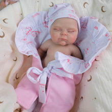 Load image into Gallery viewer, PINKY REBORN Peaches | 12-Inch Solid Silicone Reborn Baby Girl Doll | Ultra-Realistic Sleeping Newborn with Pink Swaddle Blanket | Premium Collector's Doll

