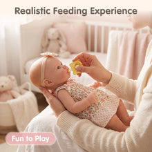 Carica l'immagine nel visualizzatore di Gallery, 12" Lifelike Reborn Silicone Baby Doll | 1.1KG Weighted Realistic Feel | Openable Mouth for Feeding &amp; Pacifier | Platinum Silicone Ultra Soft | Polka Dot Dress &amp; Bow Headband
