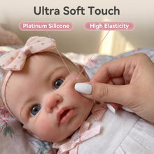 Carica l'immagine nel visualizzatore di Gallery, 12" Lifelike Reborn Silicone Baby Doll | 1.1KG Weighted Realistic Feel | Openable Mouth for Feeding &amp; Pacifier | Platinum Silicone Ultra Soft | Polka Dot Dress &amp; Bow Headband
