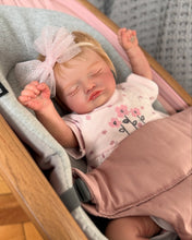 Load image into Gallery viewer, Rosalie 20-Inch Reborn Baby Doll Gift Set  Choose Full Vinyl Girl or Soft Body  Rooted Blonde Hair, Closed Eyes Includes Pacifier, Bottle &amp; Birth Certificate 1.2KG Realistic Weight
