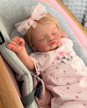 Load image into Gallery viewer, Rosalie 20-Inch Reborn Baby Doll Gift Set  Choose Full Vinyl Girl or Soft Body  Rooted Blonde Hair, Closed Eyes Includes Pacifier, Bottle &amp; Birth Certificate 1.2KG Realistic Weight
