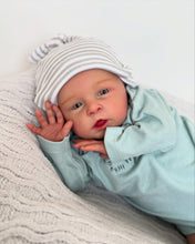Load image into Gallery viewer, 20 Inch Open Eyes Reborn Baby Doll Hand-Painted Vinyl Head &amp; Limbs Soft Cloth Body with Dinosaur Outfit Hat Magnetic Pacifier Realistic Newborn Doll
