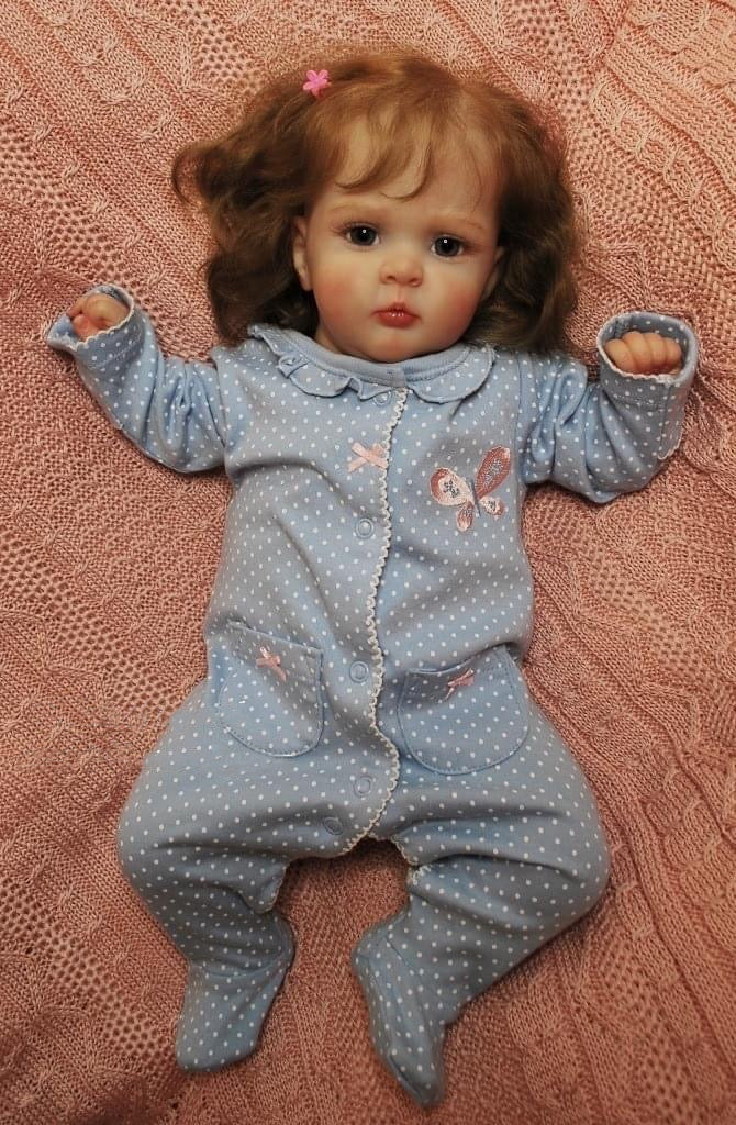 19 Inch Adorable Reborn Baby Dolls Girl Real Life Cloth Body Lifelike Realistic Newborn Toddler Lovely Doll Gift for kids 3+