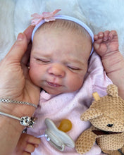 画像をギャラリービューアに読み込む, 19&quot; Hand-Painted Twin Baby Dolls Pascale Set - Pink &amp; Purple Lace Outfits + Bears (48cm Fabric Body)
