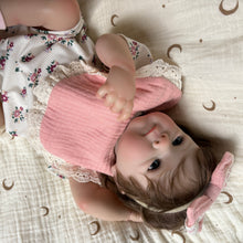 Load image into Gallery viewer, Lovely 18 Inch 45cm Reborn Baby Dolls Silicone Full Body Vinyl Girl with Hair Realistic Newborn Baby Doll That Looks Real Life Like Handmade Toy with Blue Eyes for Kids Age 3+
