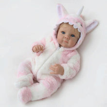Load image into Gallery viewer, Pinky Reborn 18 Inch Lifelike Reborn Baby Girl Doll | Hand-Rooted Blonde Hair | 2 Body Choices (Soft Cloth / Full Vinyl) with Unicorn Outfit
