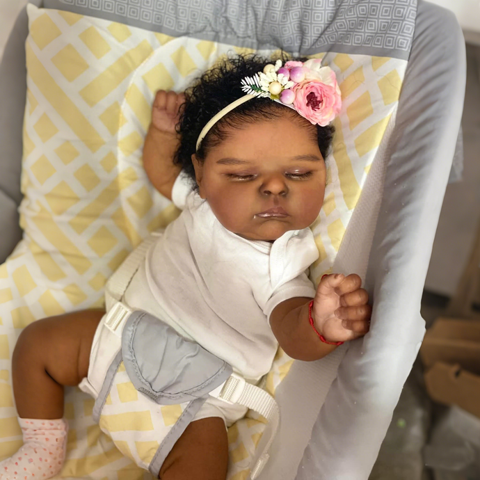 20 inch Realistic Reborn Baby Dolls Peaches Black Skin High-end Painting African - American Playmate Toys For Children New Parents