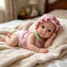 Загрузить изображение в средство просмотра галереи, Realistic Silicone Reborn Baby Doll - 12 Inch / 16 Inch - with Pink Gingham Outfit, Hat &amp; Box - Lifelike Hand-Painted Art Doll
