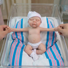 Load image into Gallery viewer, PINKY REBORN Peaches | 12-Inch Solid Silicone Reborn Baby Girl Doll | Ultra-Realistic Sleeping Newborn with Pink Swaddle Blanket | Premium Collector's Doll
