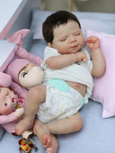 Carregar imagem no visualizador da galeria, 18 Inch Lifelike Lovely Sleeping Reborn Baby Dolls Pascale Realistic Cuddly Newborn Baby Full Silicone Body Handmade Reborn Baby Doll Birthday Gift for Kids
