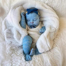 画像をギャラリービューアに読み込む, 20&quot; Glowing Avatar Baby Doll Peaches - Fantasy Blue Skin w/ Hand-Painted Hair &amp; Light-Up Body | 3D Closed Eyes Fabric Doll (50cm Magical Gift)
