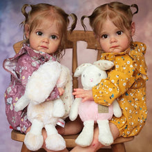 Carica l&#39;immagine nel visualizzatore di Gallery, 24 Inch Adorable Reborn Baby Dolls Girls Twins Soft Cloth Lovely Lifelike Reborn Baby Dolls Realistic Newborn Baby Dolls Girls for Kids

