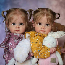 Carregar imagem no visualizador da galeria, 24 Inch Adorable Reborn Baby Dolls Girls Twins Soft Cloth Lovely Lifelike Reborn Baby Dolls Realistic Newborn Baby Dolls Girls for Kids
