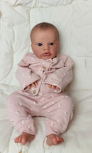 Load image into Gallery viewer, Primrose Awake Reborn Baby Doll - 19in Hand-Painted Hair, Soft Body, Pink Floral Romper &amp; Headband, Realistic Gift
