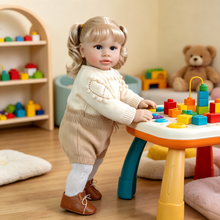 Load image into Gallery viewer, Pinky Reborn Huge Size 26 inch 68 cm Reborn Baby Dolls Newborn Toddler Doll Silicone Babies Lifelike Baby Girl with Long Hair Pippa Realistic Baby Doll Real Size White Clothes for Children
