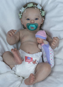 18 Inch Lovely Cuddly Reborn Baby Dolls Girls Full Body Vinyl Silicone Lifelike Reborn Baby Doll Realistic Newborn Toddler Baby Dolls