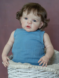 24 Inch 60cm Reborn Toddler Girl Soft Cloth Body Reborn Baby Doll Realistic Newborn Baby Dolls Gift for Kids