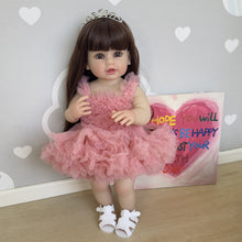 画像をギャラリービューアに読み込む, 22 Inch Adorable Newborn Baby Doll Cuddly Toddler Realistic Reborn Girl Silicone Doll Full Body Gift for Kids
