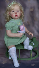 画像をギャラリービューアに読み込む, 28 Inch 70cm Lovely Toddler Girl Reborn Doll Lifelike Realistic Newborn Baby Doll Cloth Body Cuddly Baby Doll
