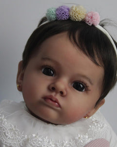 23 Inch Reborn Toddler Realistic Newborn Baby Doll Black Skin Reborn Baby Dolls Birthday Gift for Children