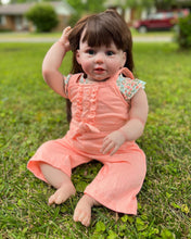 画像をギャラリービューアに読み込む, 28 Inch 80cm Lovely Toddler Girl Reborn Doll Adorable Newborn Baby Doll Cloth Body Cuddly Baby Doll Girl Gift

