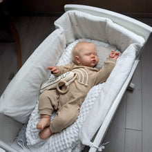 Load image into Gallery viewer, 19-Inch &quot;Pickle&quot; Reborn Baby Doll with Blonde Hair - Soft Body Eyes Closed, Wearable Khaki Onesie, Cuddly &amp; Realistic Collectible
