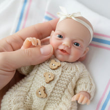 Load image into Gallery viewer, 8 inch Mouth Can Open Super Soft Solid Platinum silicone Flexible Elastic Mini Handy Baby Reborn Charlie Girl Doll
