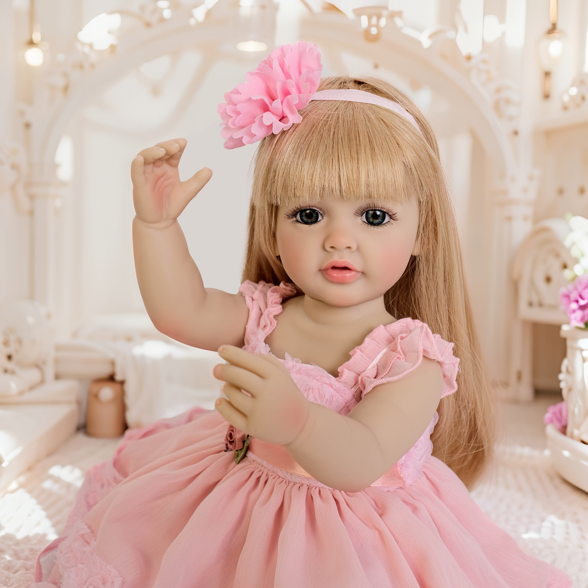 55CM Full Body Vinyl 22 Inch Reborn Doll Girl Toddler Dolls Handmade Gift Toy