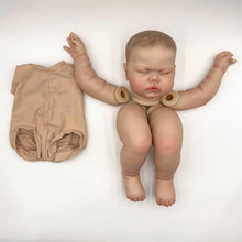 Load image into Gallery viewer, Pinky Reborn 24Inches Hand Draw Hair Already Painted Kits Realistic Reborn Baby Doll Parts with Detailed Painting Veins Lifelike Newborn Asleep Doll Kits Cloth Body Included (Kit DIY Pickle)
