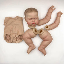 Load image into Gallery viewer, Pinky Reborn 24Inches Hand Draw Hair Already Painted Kits Realistic Reborn Baby Doll Parts with Detailed Painting Veins Lifelike Newborn Asleep Doll Kits Cloth Body Included (Kit DIY Pickle)
