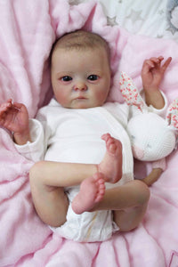 Real Life Reborn Babypuppen Mädchen, realistische und lebensechte Neugeborenen-Babypuppen, Frühchengröße, 16 Zoll, handgefertigt, Silikon, weiches Vinyl, Real Life Reborn Kleinkindspielzeug, Geschenk für die Sammlung