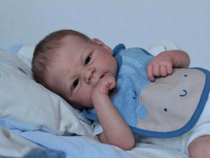 17 inch Adorable Lifelike Reborn Baby Dolls Elijah Soft Silicone Realistic Newborn Baby Doll Xmas Birthday Gift