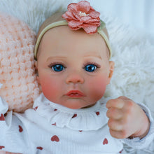 Load image into Gallery viewer, 48cm Realistic Reborn Baby Girl &quot;Meadow&quot; - Cloth Body with Realistic Silicone Head, Arms &amp; Legs, Hand-Painted Hair, Blue Eyes, Includes Outfit &amp; Gift Box
