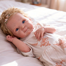 Load image into Gallery viewer, 18 Inch Custom Reborn Baby Doll Bettie with Blonde Hair and Blue Eyes Soft Body with Poseable Arms and Legs Gift Set with Magnetic Pacifier Bottle Diaper and Birth Certificate
