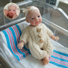 Load image into Gallery viewer, 8 inch Mouth Can Open Super Soft Solid Platinum silicone Flexible Elastic Mini Handy Baby Reborn Charlie Girl Doll

