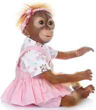 Laden Sie das Bild in den Galerie-Viewer, New 21INCH 52CM Handmade Detailed Paint Reborn Baby Monkey Newborn Doll Collectible Art Doll Toy for Kid Gift (Pink)
