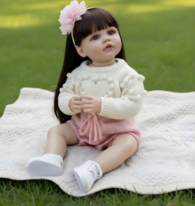 FALVIA Full Silicone Reborn Baby Doll "Betty" - 22-Inch Realistic Girl Doll Removable Wig & Delicate Hand-Painting