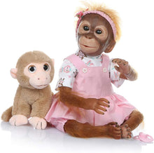 Laden Sie das Bild in den Galerie-Viewer, New 21INCH 52CM Handmade Detailed Paint Reborn Baby Monkey Newborn Doll Collectible Art Doll Toy for Kid Gift (Pink)

