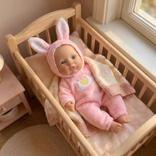 Laden Sie das Bild in den Galerie-Viewer, 6" Realistic Platinum Silicone Reborn Baby Doll | Ultra Soft &amp; Stretchable | Pink Bunny Outfit | Lifelike Toddler Toy Gift

