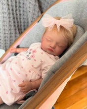 Load image into Gallery viewer, Rosalie 20-Inch Reborn Baby Doll Gift Set  Choose Full Vinyl Girl or Soft Body  Rooted Blonde Hair, Closed Eyes Includes Pacifier, Bottle &amp; Birth Certificate 1.2KG Realistic Weight
