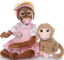 Laden Sie das Bild in den Galerie-Viewer, New 21INCH 52CM Handmade Detailed Paint Reborn Baby Monkey Newborn Doll Collectible Art Doll Toy for Kid Gift (Pink)
