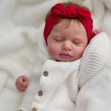 Load image into Gallery viewer, Pinky Reborn Baby Dolls Cute Loulou 20 inch 50 CM Full Body Vinyl Silicone Baby Dolls Girl with Hand Rooted Hair Realistic Reborn Dolls with Anatomically Correct

