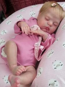 20 Inch Realistic Newborn Baby Dolls Girl Real Life Reborn Toddler Sleeping Lovely Newborn Baby Doll Birthday Gift for Kids